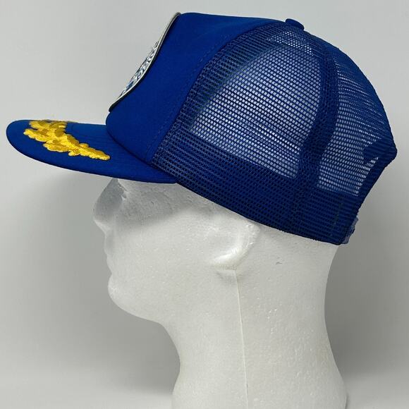 Vintage 80s US Air Force Retired Trucker Hat Cap Blue USAF Gold Scrambled Eggs - Picture 6 of 9